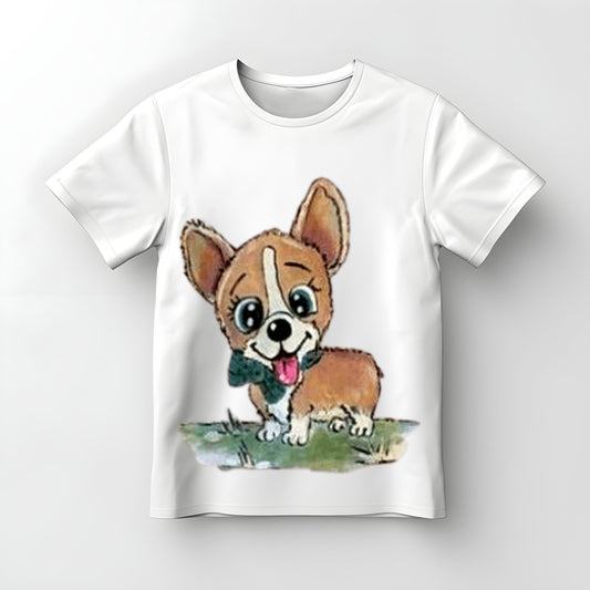 Tricou copii pictat manual Catelus