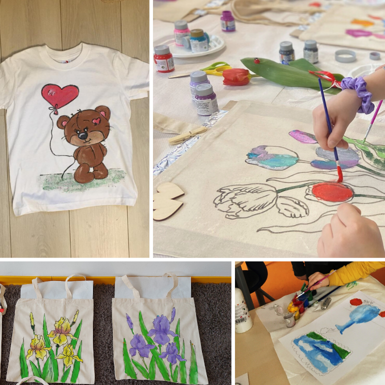 Atelier Pictura pe Tricou/Sacosica bumbac sau Panza 28 mai 2022