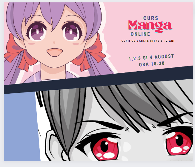 Curs Intensiv MANGA -copii: 8-12 ani (1, 2, 3, 4 august- ora 10.30)