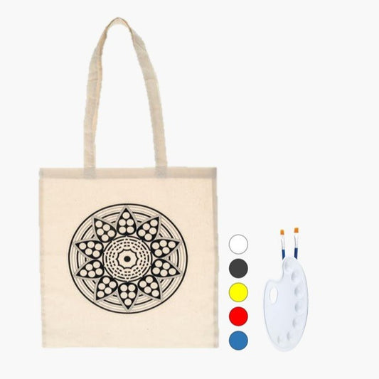 Set de pictat sacosica din in natur - Mandala