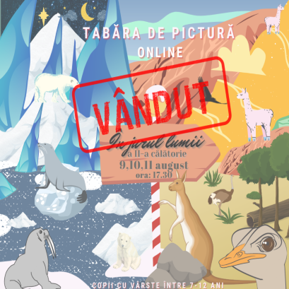 Tabara de pictura online-In jurul lumii a II-a calatorie (9-10-11 august 2021, ora:17.30)